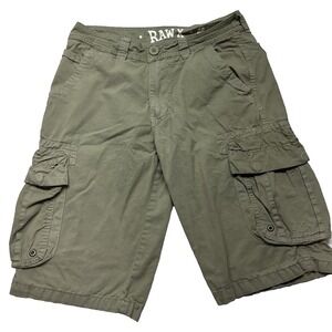 Raw X Men's  Cargo Shorts – Size 28 Green Olive Khaki